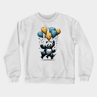 happy panda with baloons Crewneck Sweatshirt